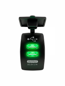 Гнездо розетка USB с зеленой подсветкой 12-24В TDS TS-CAU46